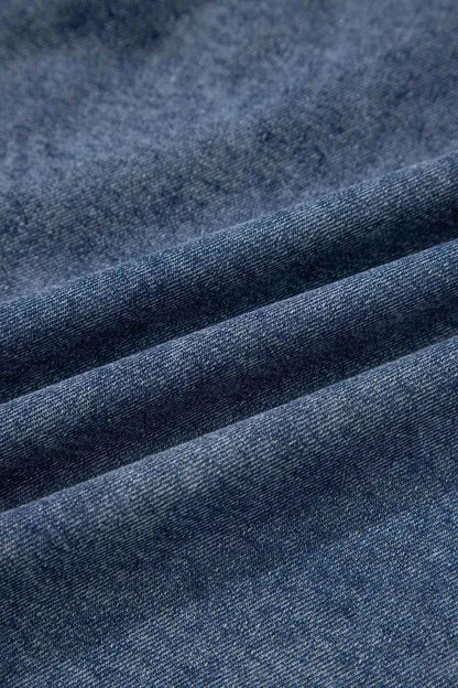 Sarah Express Women's Denim Shacket Button Front Short Sleeve Jacket with Pockets