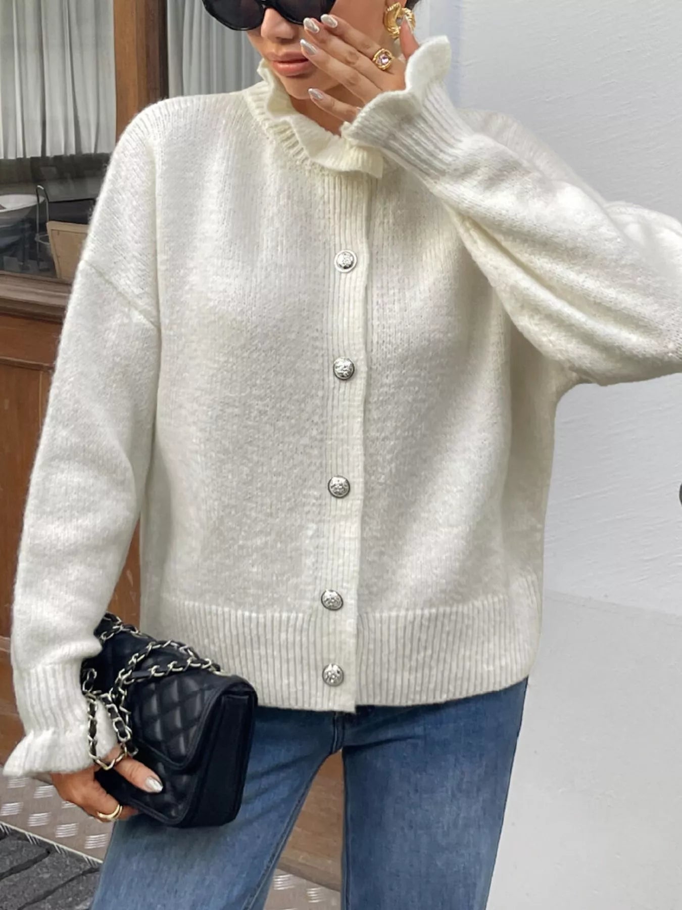 Sarah Express Women's Button-Down Long Sleeve Cardigan