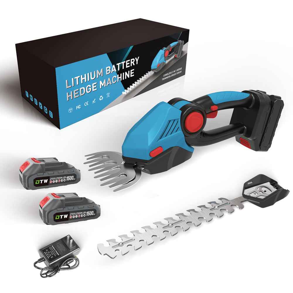 Sarah Express Cordless Electric Hedge Trimmer - Wireless Handheld Lawn Mower for Garden & Yard Care Blue 1.5AH Two Electric 3600rpm 204 W