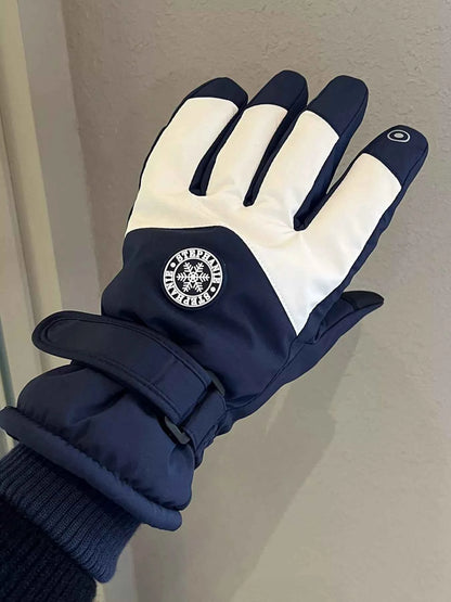 Sarah Express Women's Waterproof Color Block Gloves - Winter Warm Ski Gloves