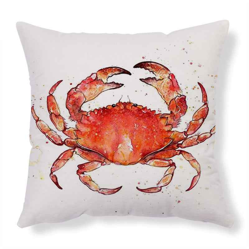 Sarah Express Sea Turtle Cushion Cover 45x45cm - Decorative Throw Pillow Case for Sofa Couch Bedroom Living Room Red crab 45x45cm
