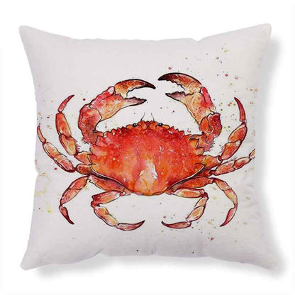 Sarah Express Sea Turtle Cushion Cover 45x45cm - Decorative Throw Pillow Case for Sofa Couch Bedroom Living Room Red crab 45x45cm