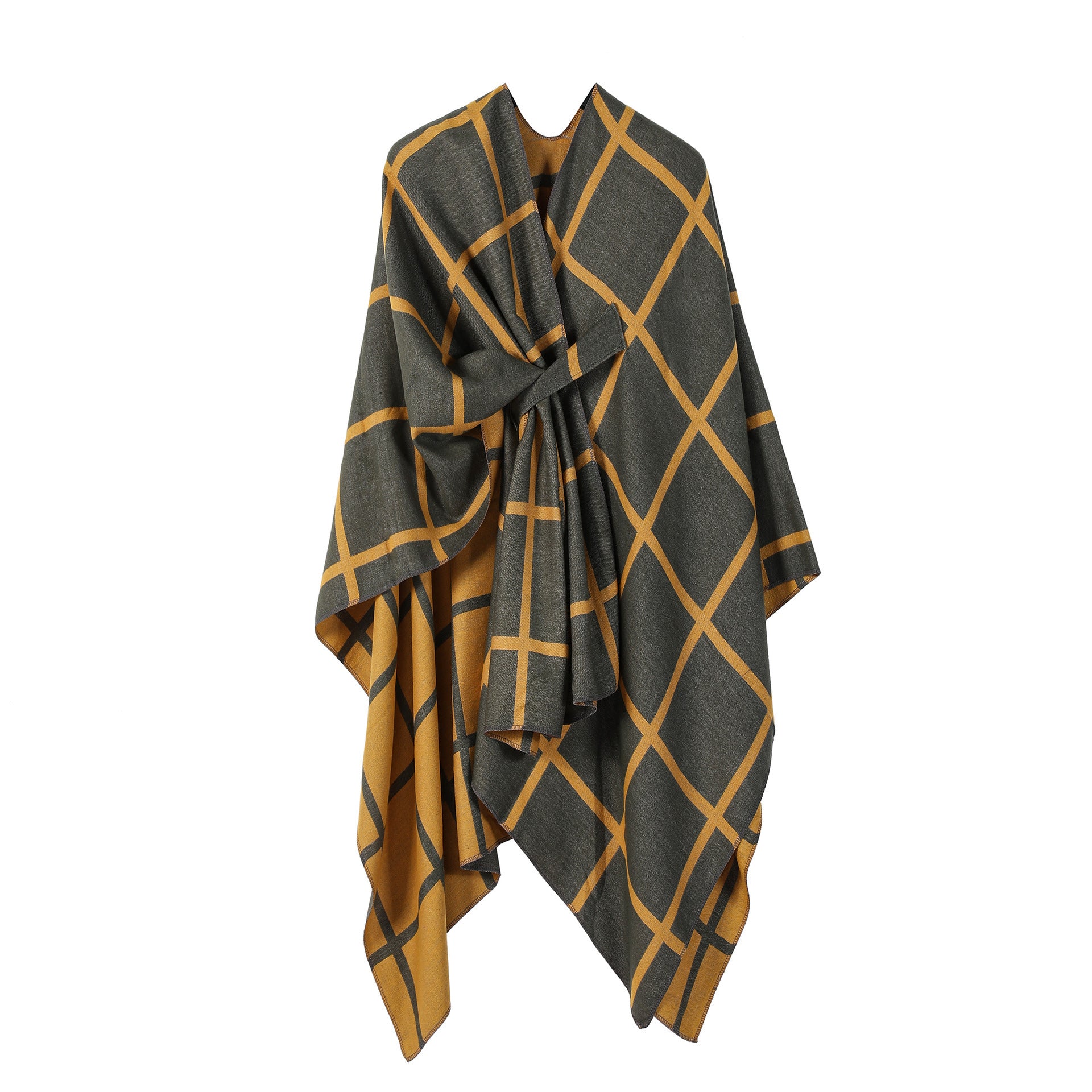 Sarah Express Women's Gingham Check Warm Scarf - Oversized Plaid Shawl Fall Winter Accessory