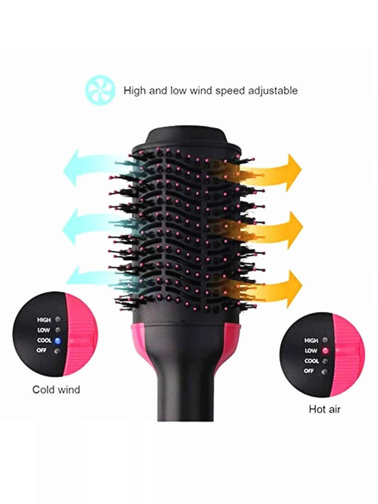 Sarah Express Women's 2-in-1 Hot Air Brush - Quick Dry Hair Styling Tool for Curling & Straightening