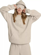 Sarah Express Women's Oversized Kangaroo Pocket Long Sleeve Hoodie Plus Size