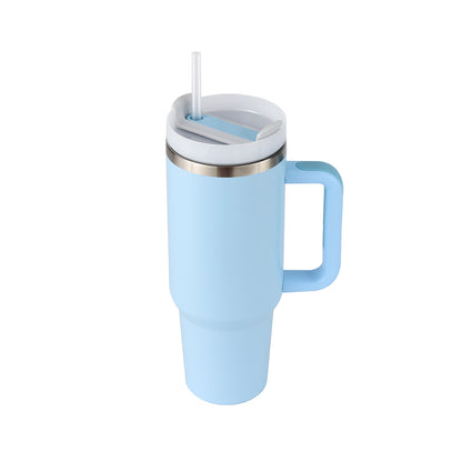 Sarah Express 40 oz Insulated Tumbler with Handle and Straw - Stainless Steel Vacuum Coffee Cup with Lid Light Blue 1200ML 1PC