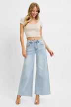 Sarah Express Women’s Plus Size High Rise Ankle Palazzo Jeans
