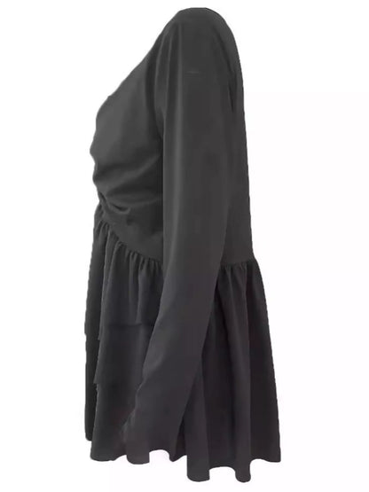 Sarah Express Plus Size Heart Buckle Ruffle Layered Blouse - Women's Elegant Statement Top