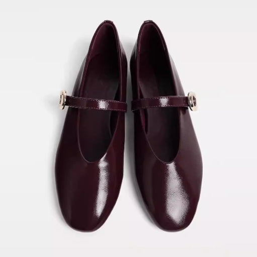 Sarah Express Burgundy V-Strap Flats