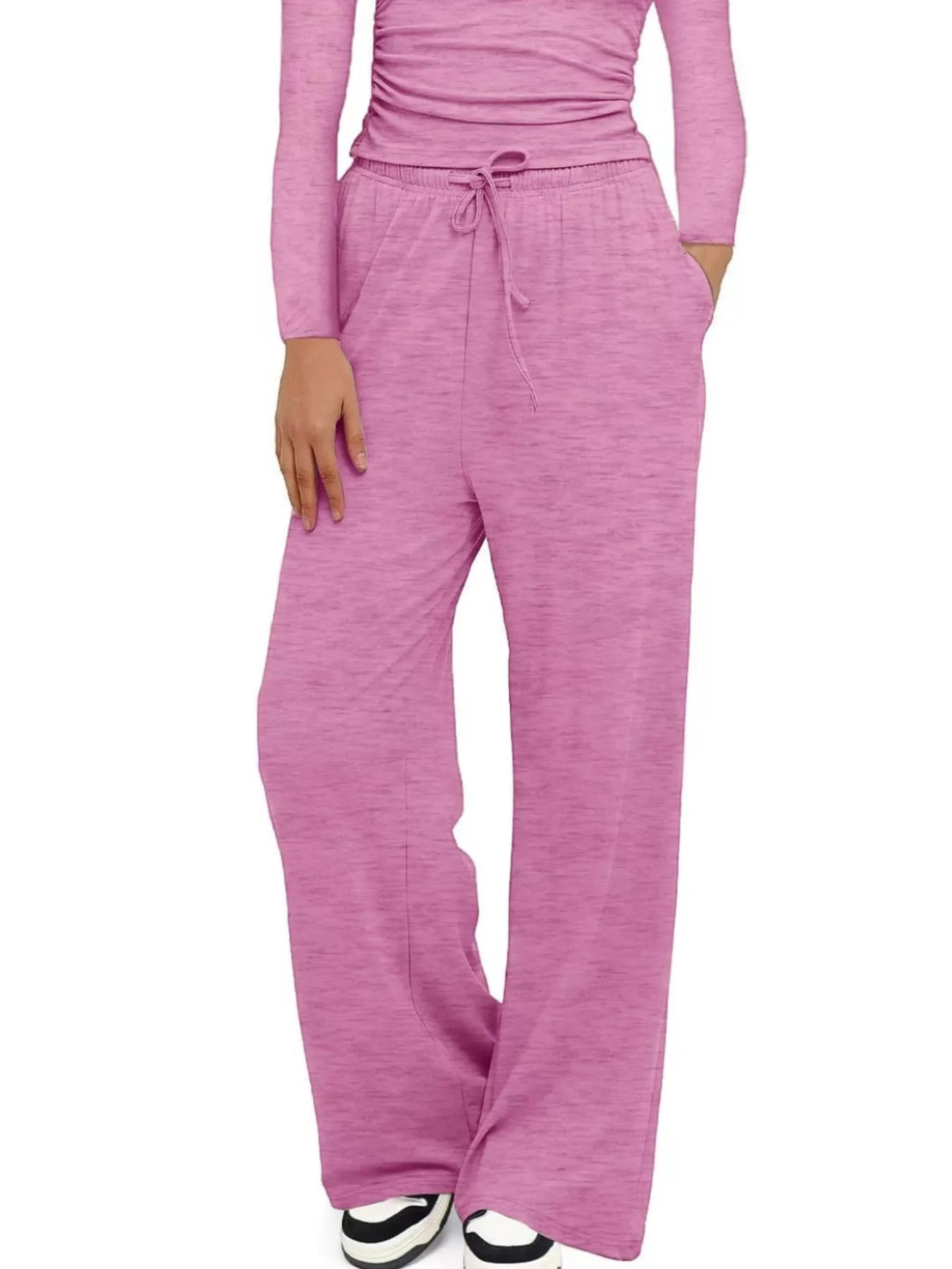 Sarah Express Women's Round Neck Long Sleeve Top and Pants Set