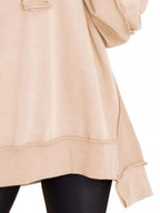 Sarah Express Women's Half Snap Long Sleeve Sweatshirt