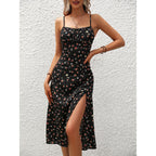 Sarah Express Polka Dot Suspender Maxi Dress with Split