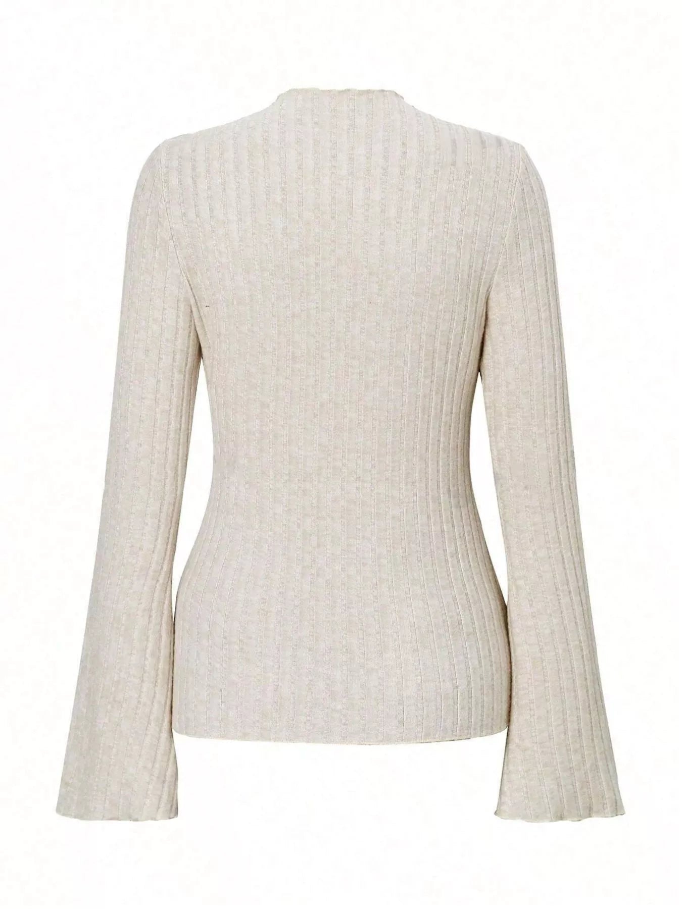 Sarah Express Women's Ribbed Knit Long Sleeve T-Shirt