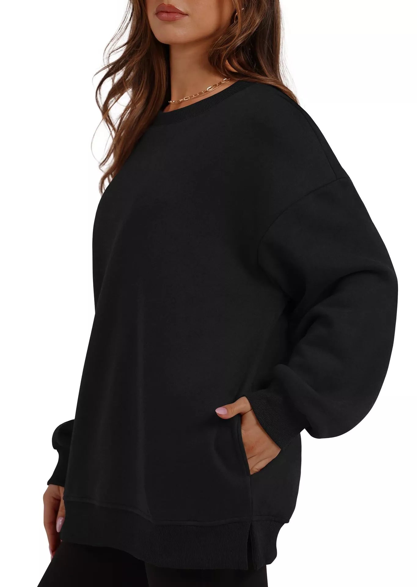 Sarah Express Women's Casual Solid Color Long Sleeve Sweatshirt