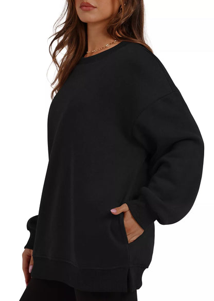 Sarah Express Women's Casual Solid Color Long Sleeve Sweatshirt