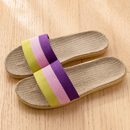 Sarah Express Breathable Linen Slippers - Deodorizing Sweat-Absorbing Indoor Outdoor Slides Yellow