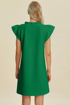 Sarah Express Women’s Plus Size Ruffled V-Neck Cap Sleeve Dress
