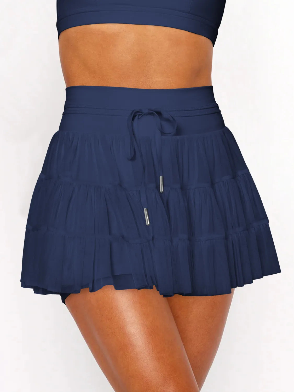Sarah Express Women's Ruched Mini Skort with Pockets