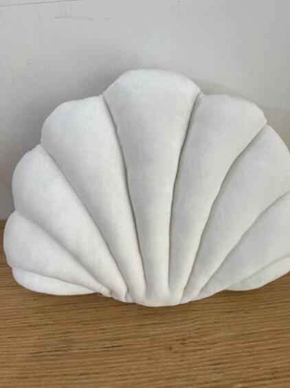 Sarah Express Shell Pillow Cushion - Plush Decorative Throw Pillow for Sofa Bed Home Decor White