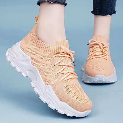 Sarah Express Women's Height Increasing Sneakers - Padded Comfort Dad Shoes with Mesh Lining