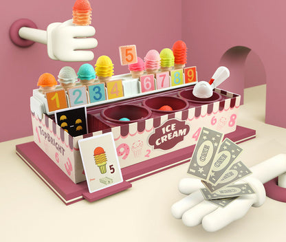 Ice Cream Shop Pretend Play Set - Educational Math & Role Play Toy for Kids