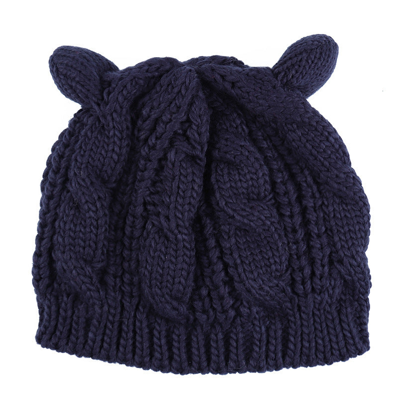 Sarah Express Handmade 3D Knitted Cat Ear Beanie Winter Warm Hat