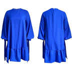 Women's Puff Sleeve Midi Dress Loose Fit