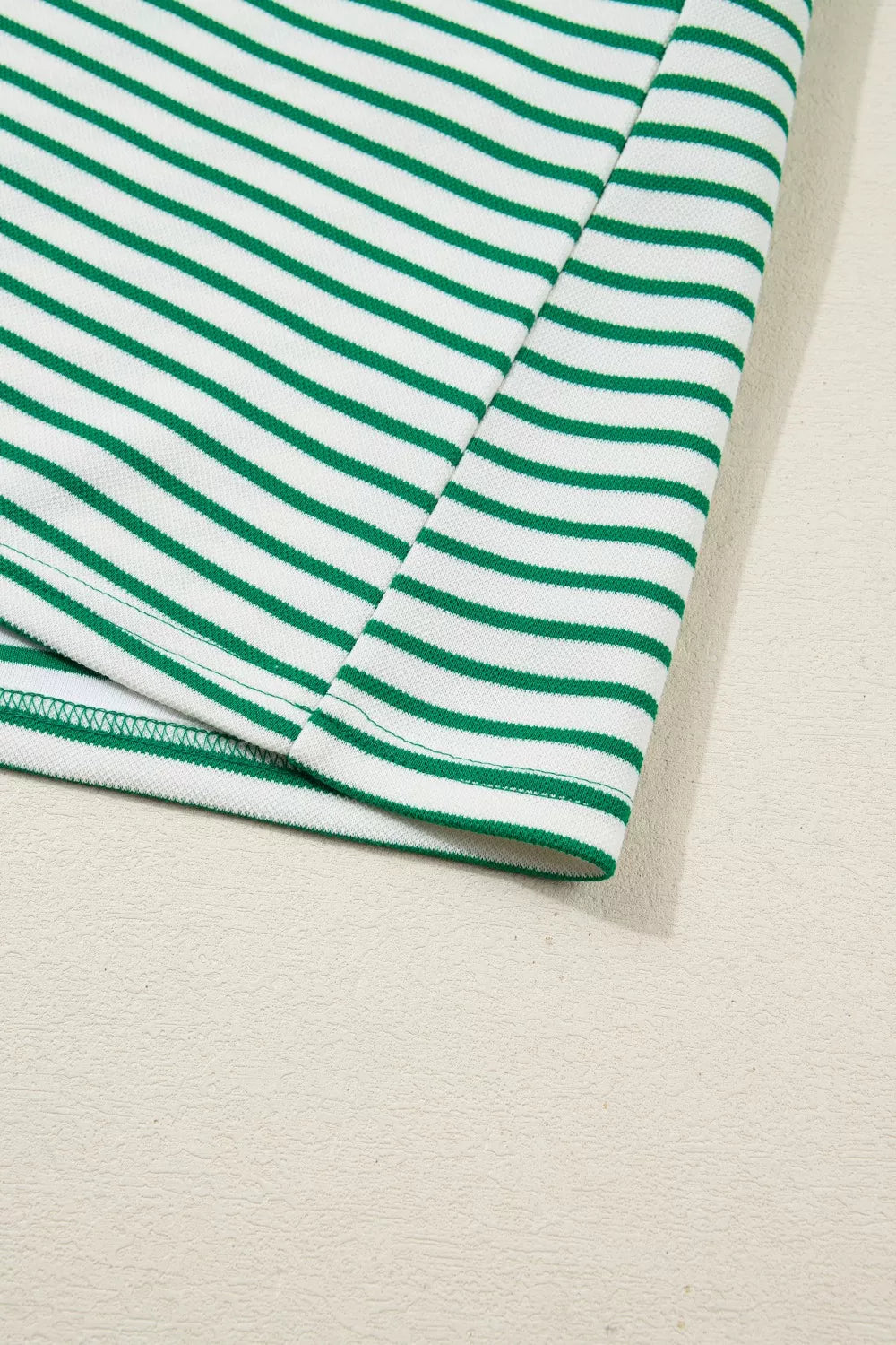 Sarah Express Women's Stripe Quarter Zip Polo Collar T-Shirt Dress with Pockets