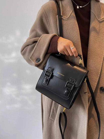 Double Buckle Square Backpack Bag