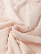 Sarah Express Women's Pearl Embellished Bow Detail Short Sleeve Sweater