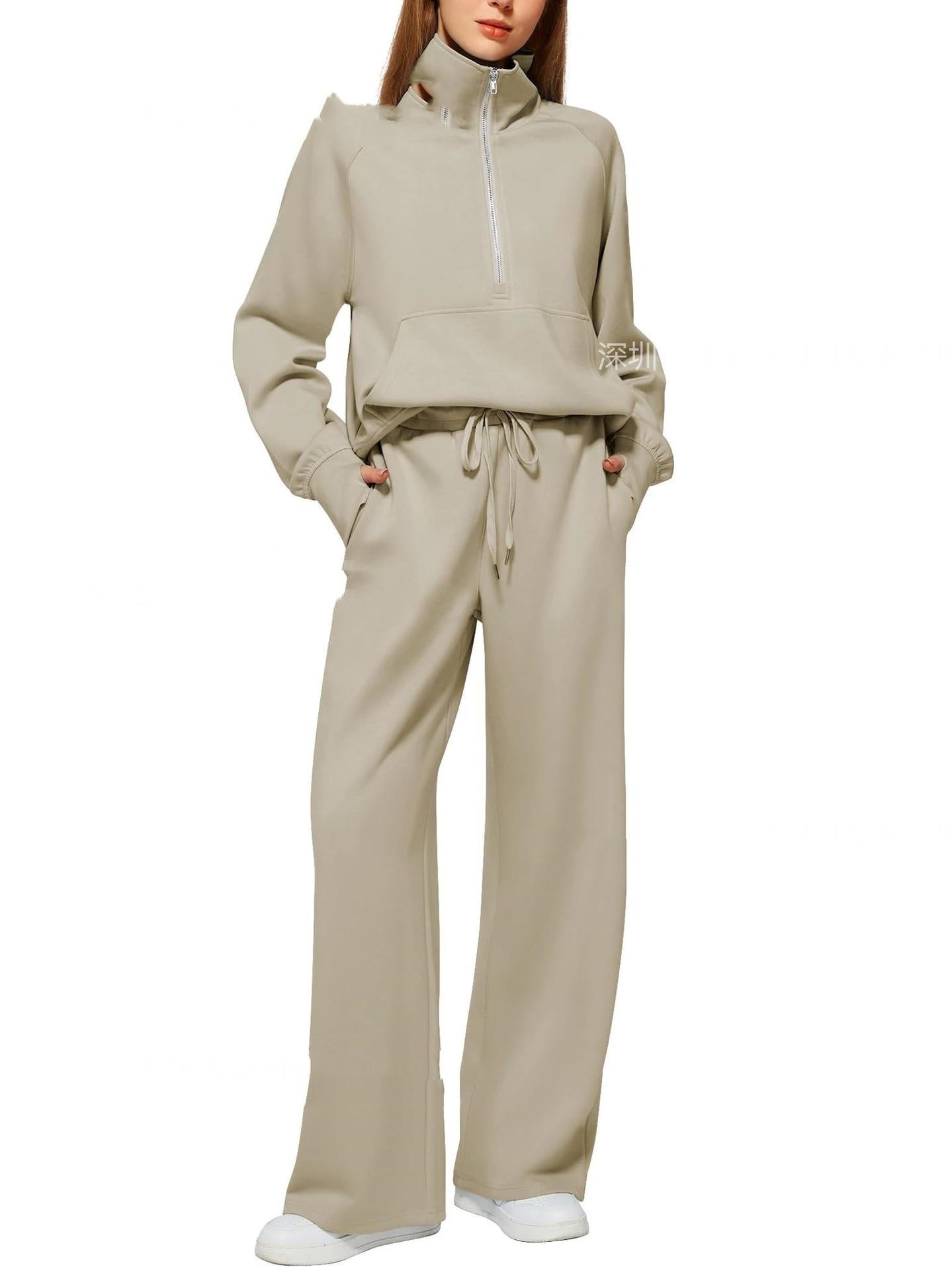 Sarah Express Women's Long Sleeve Sweater and Trousers Two-Piece Casual Lounge Set