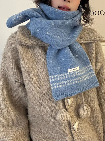 Sarah Express Women's Winter Warm Knitted Scarf Blue ONESIZE