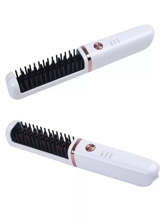 Sarah Express 2-in-1 Heated Straightening Comb - Portable Hair Straightener & Curler