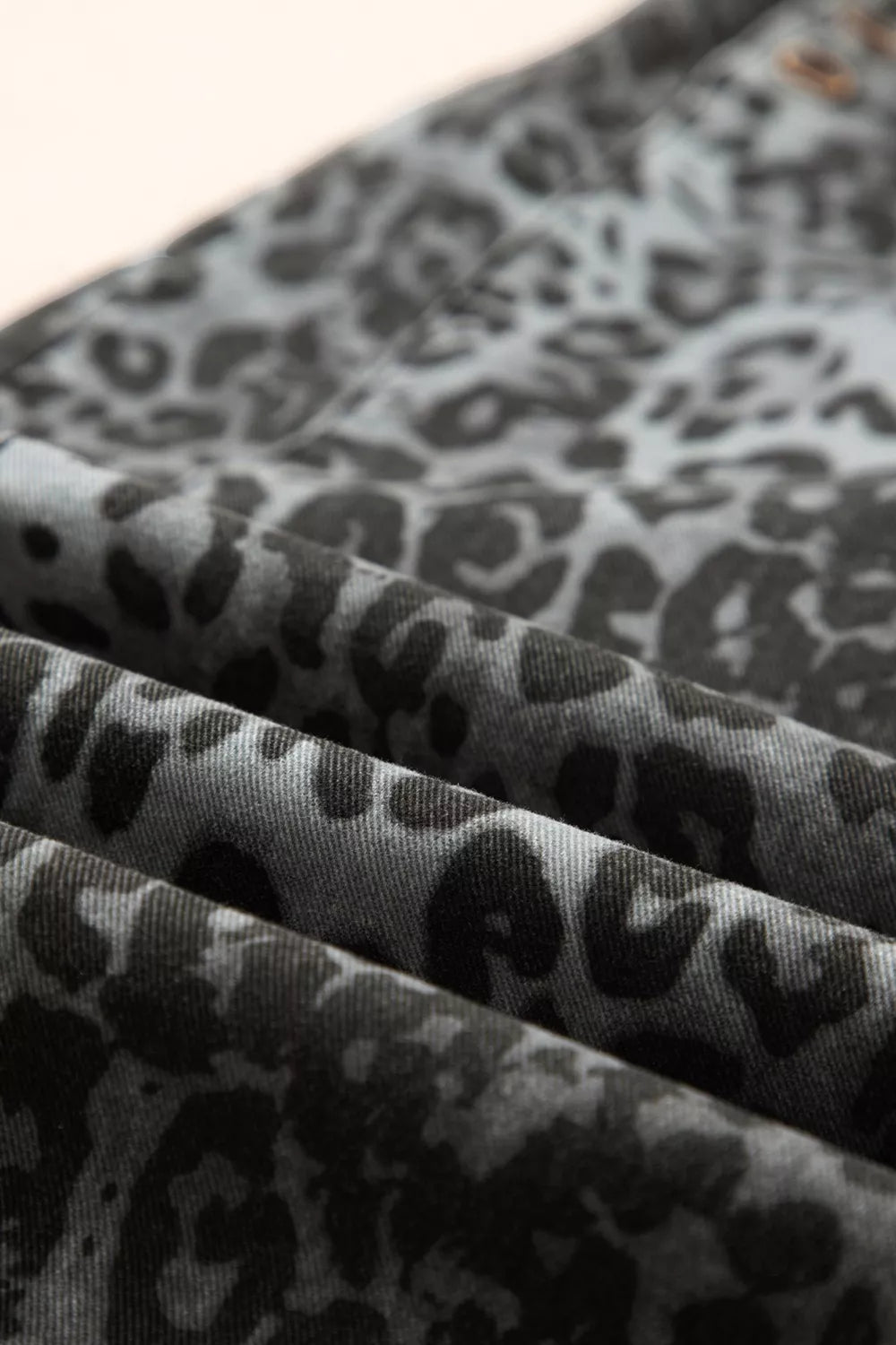 Sarah Express Women's Leopard Print Denim Overalls - Adjustable Strap Cropped Loose Fit Jumpsuit