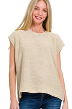 Sarah Express Women’s Oversized Crew Neck Sweater Vest Casual