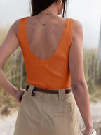 Sarah Express Women's Ribbed Scoop Neck Tank Top