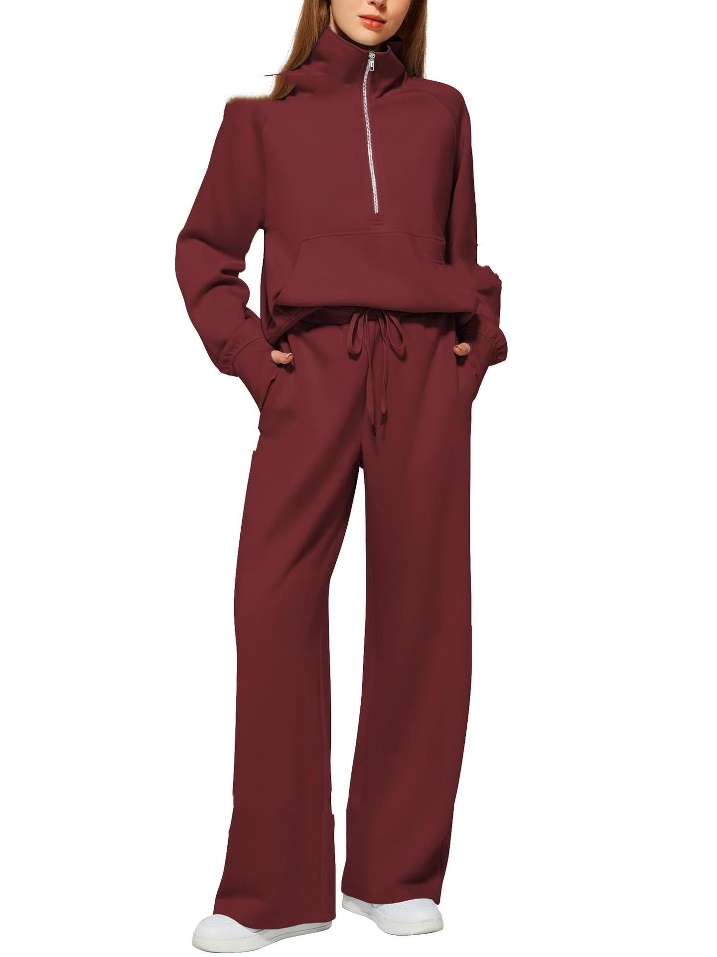 Sarah Express Women's Long Sleeve Sweater and Trousers Two-Piece Casual Lounge Set