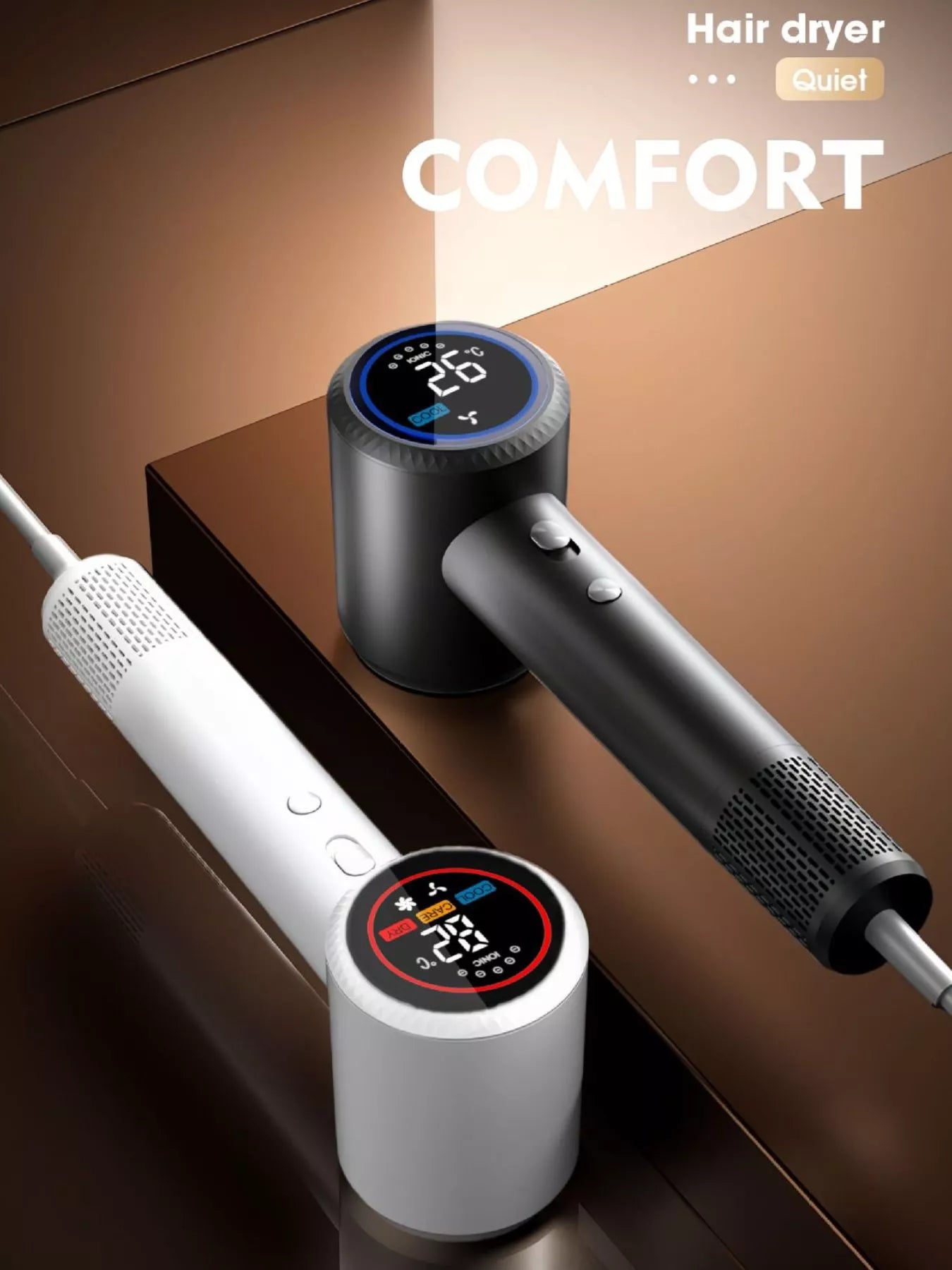 Sarah Express Lightweight Quiet Hair Dryer - Constant Temperature Blue Light Technology Black