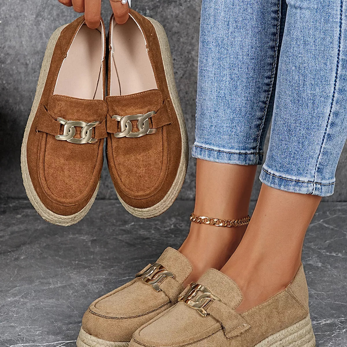 Sarah Express Women's Round Toe Platform Slip-On Shoes