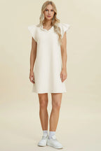 Sarah Express Women’s Plus Size Ruffled V-Neck Cap Sleeve Dress
