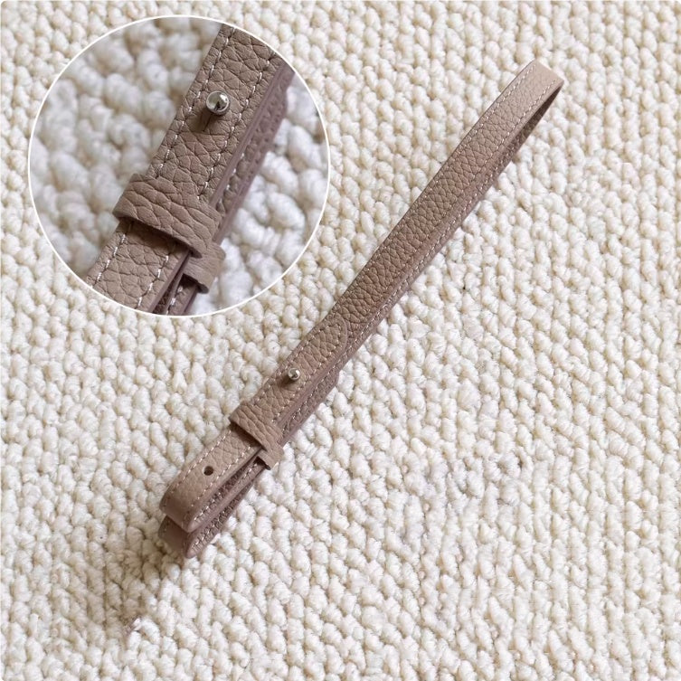 Sarah Express Genuine Leather Bag Strap Replacement – Adjustable Spaghetti Shoulder Strap with Gold & Silver Stud Detail Light elephantgray with silver