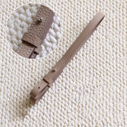 Sarah Express Genuine Leather Bag Strap Replacement – Adjustable Spaghetti Shoulder Strap with Gold & Silver Stud Detail Light elephantgray with silver