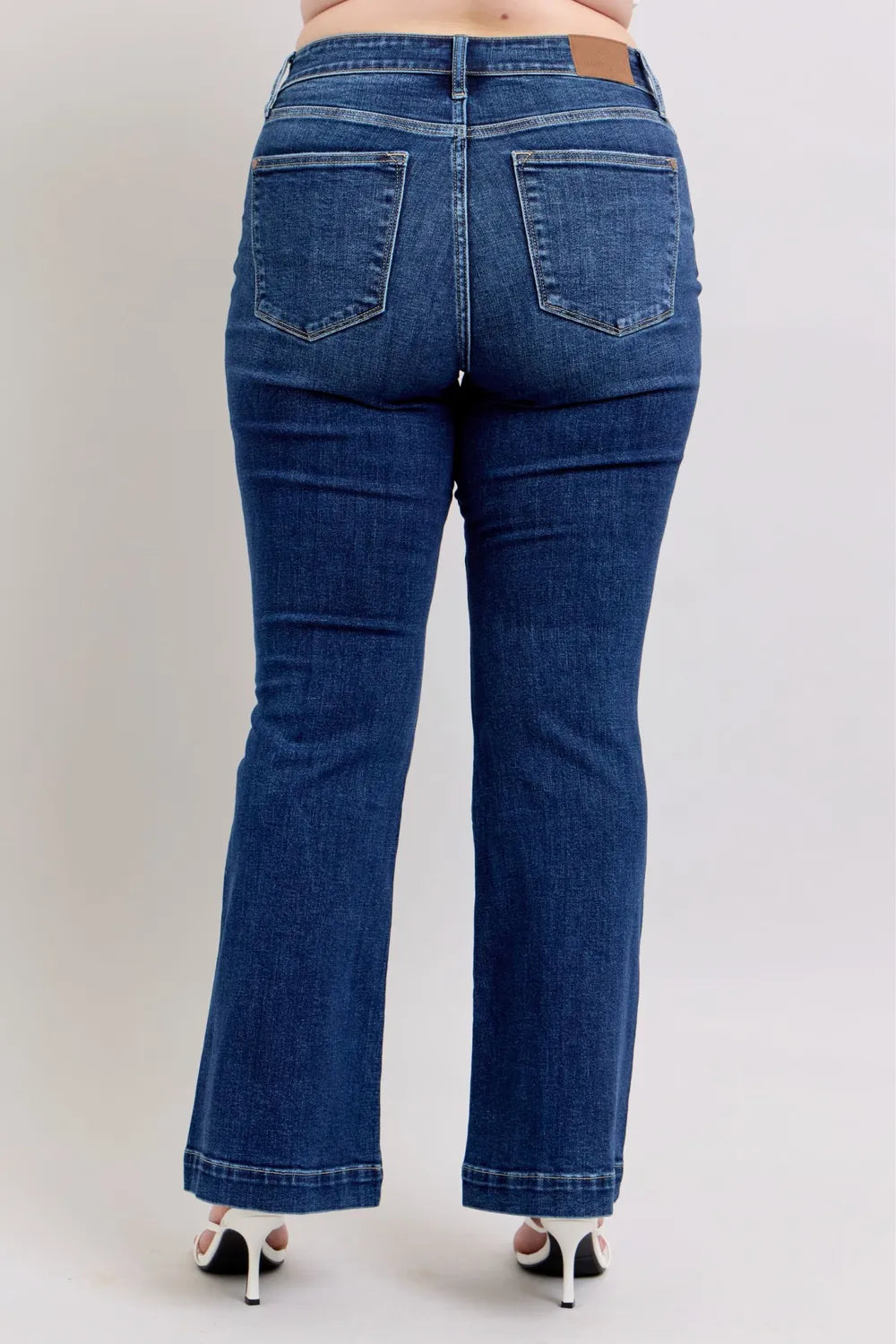 Sarah Express Women’s Plus Size High Rise Flare Jeans Stretch Denim
