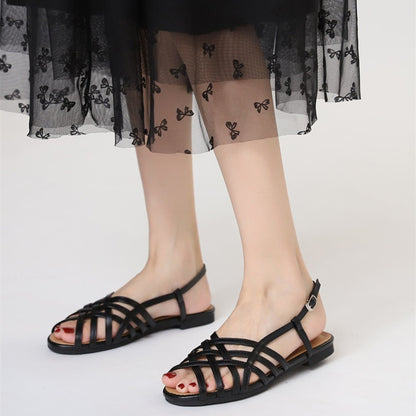 Sarah Express Womens Fashionable Woven Soft-soled Openwork Sandals