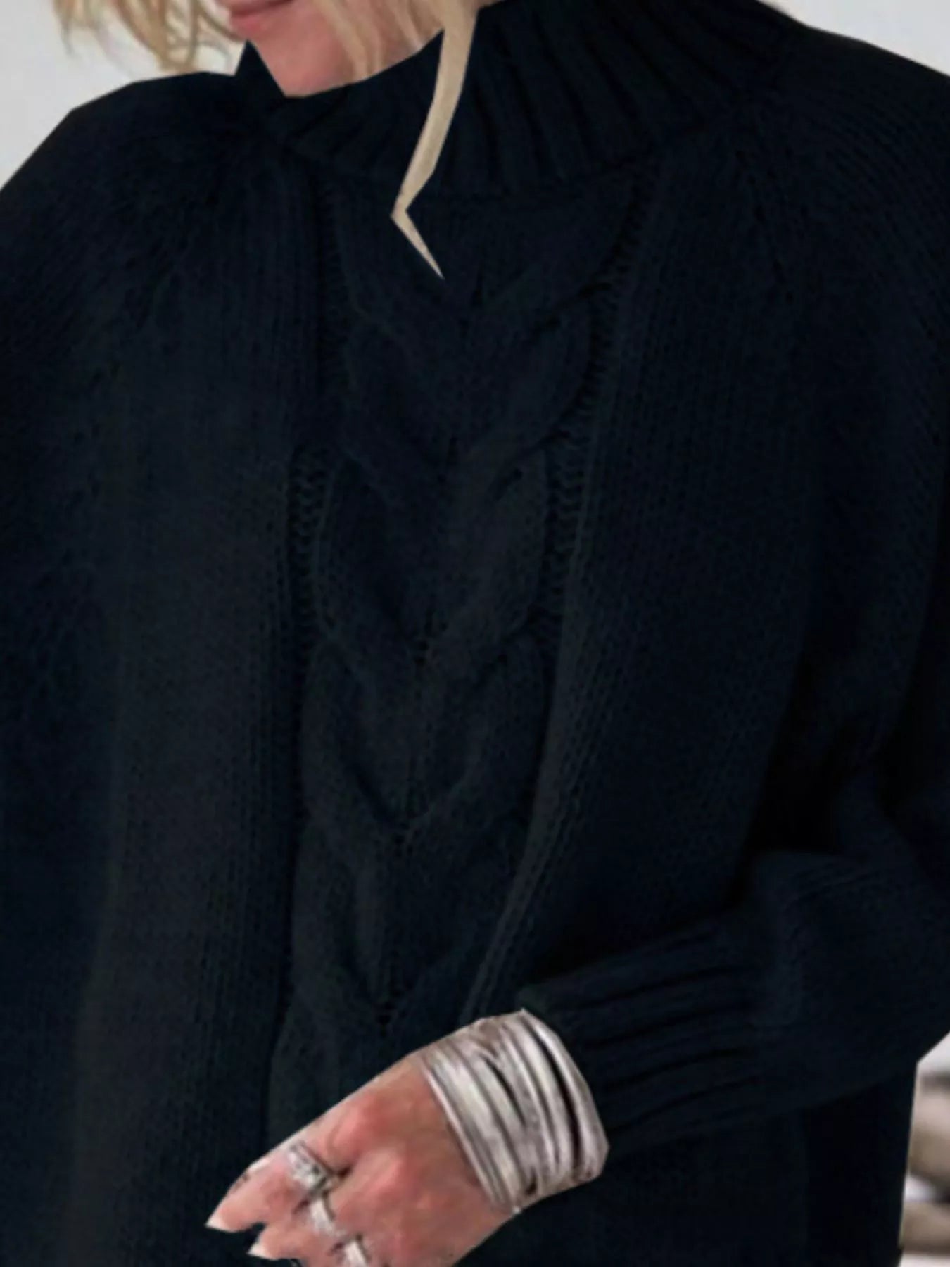 Sarah Express Women's Cable-Knit Long Sleeve Sweater Plus Size