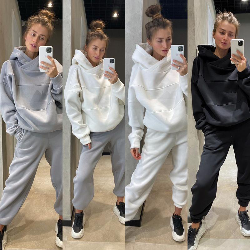 Sarah Express Women's Sweater Fleece & Pants Set - Casual Two-Piece Loungewear Tracksuit