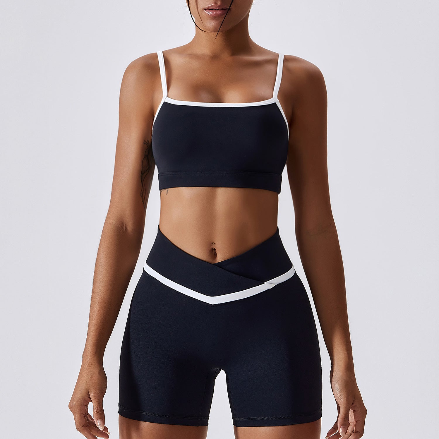 Sarah Express Women's Quick-Dry Sports Bra Leggings Set - 2-Piece Fitness Activewear S-XL 4 Colors Pants or Shorts