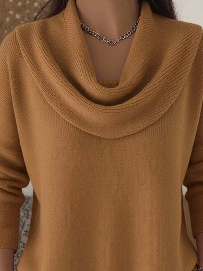 Sarah Express Women's Cowl Neck Solid Color Sweater Plus Size