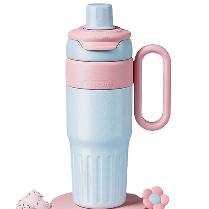 Sarah Express Women's 780ml Gradient Thermal Cup with Straw - Stainless Steel Insulated Coffee Tumbler