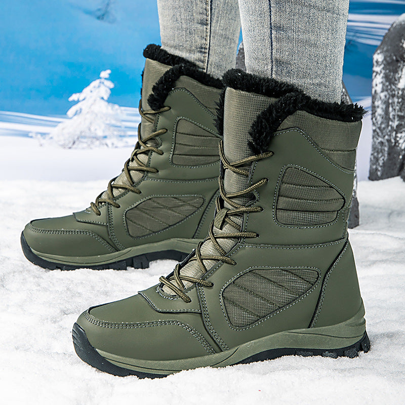 Sarah Express Women's Winter Snow Boots – High-Top Fleece-Lined Waterproof Lace-Up